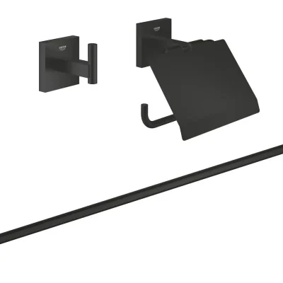 Grohe QuickFix Start Cube - vannas istabas aksesuāru komplekts 3 in 1, melns matēts 411242430