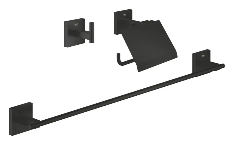 Grohe QuickFix Start Cube - vannas istabas aksesuāru komplekts 3 in 1, melns matēts 411242430