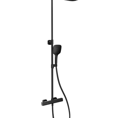 Ravak 10° Free - dušas komplekts TD F 091.20/150 ar termostatu, 25 cm, melns X070160