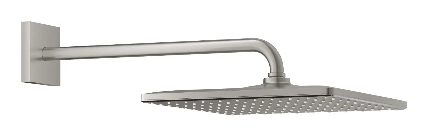 Grohe Rainshower - galvas duša 310 Mono Cube 9,5 l/min, 1 strūklas veids, dušas sviras 42 cm, Supersteel 26564DC0