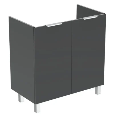 Ideal Standard Eurovit+ - izlietnes apakškabinets, 84x80x44 cm, 2 durvis, eņģes pa kreisi/pa labi, pelēks spīdīgs R0262TI