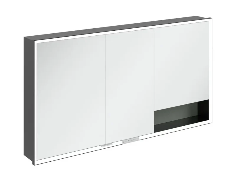 Villeroy & Boch My View+ - spoguļskapītis ar LED apgaismojumu 140x75x17 cm, 3 durvis, Soft Green/Mattmelns B48214AF