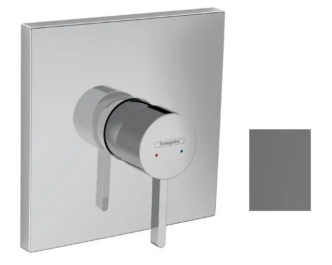Hansgrohe Finoris - dušas maisītājs zemapmetuma montāžai, hroms melns birstēts 76615340