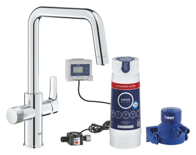 Grohe Blue Pure - komplekts virtuves izlietnes maisītājs Start ar Ultrasafe filtru, hroms 30594000