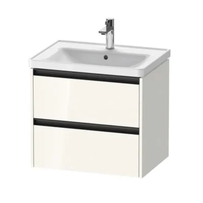 Duravit Ketho.2 - izlietnes skapītis, 55x63x46 cm, 2 atvilktnes, balts spīdīgs K25282022220000