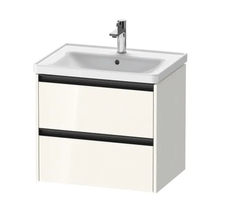 Duravit Ketho.2 - izlietnes skapītis, 55x63x46 cm, 2 atvilktnes, balts spīdīgs K25282022220000