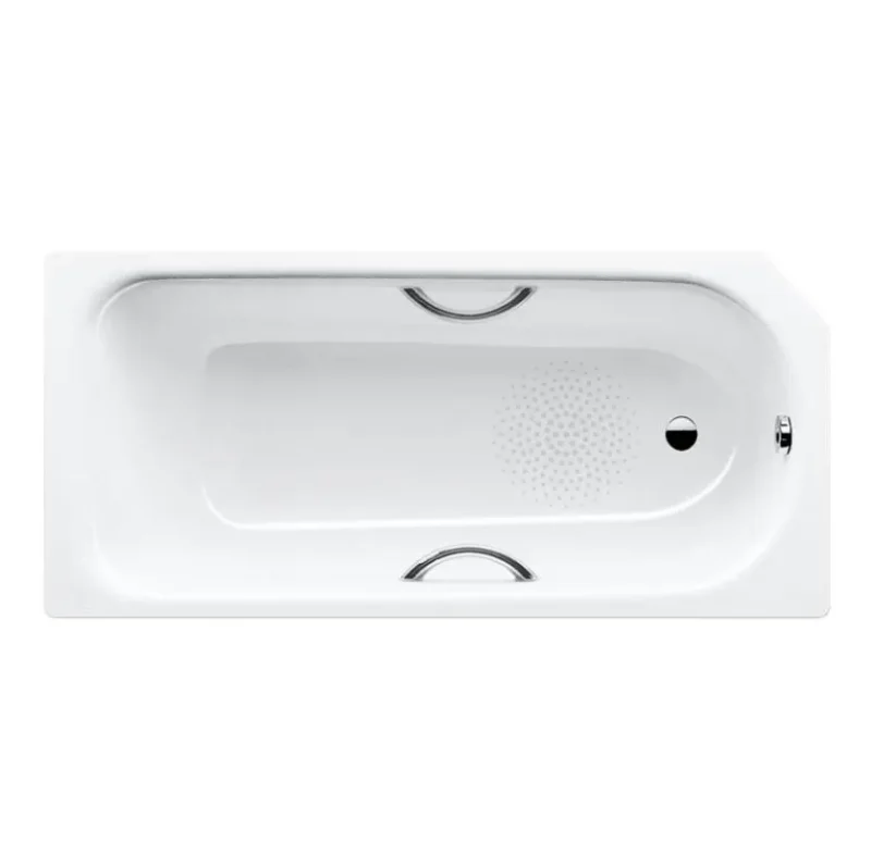 Kaldewei Advantage - Taisnstūrveida vanna Saniform V3 Star 332, 160x70 cm, ar rokturu atverēm, pretslīdes, pērļu efekts, balta 134230003001