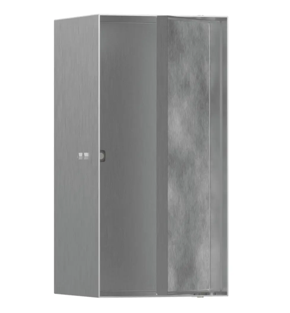Hansgrohe XtraStoris Rock - sienas niša ar durtiņām, 30x15x14 cm, matēts nerūsējošais tērauds 56088800