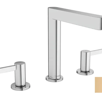 Hansgrohe Finoris - izlietnes maisītājs, ar Push-Open noteces komplektu, 3 caurumu montāža, EcoSmart, matēta bronza 76034140