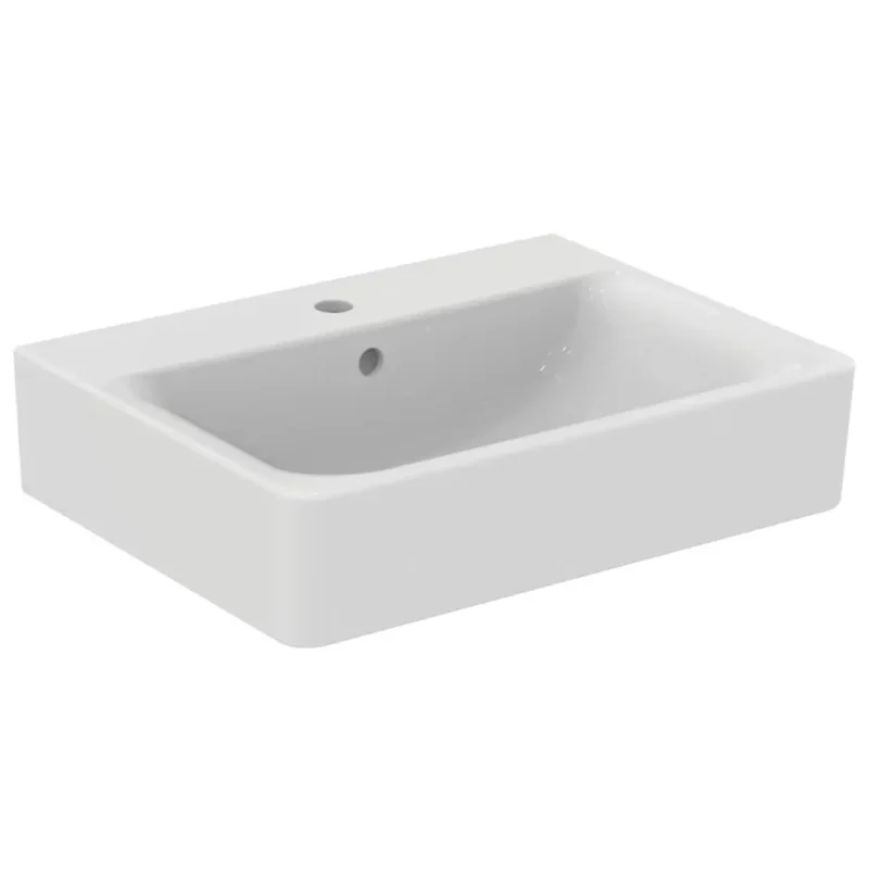 Ideal Standard Connect - izlietne Cube 60x46x18 cm, ar 1 caurumu jaucējkrānam, balta E714101