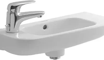 Duravit D-Code - roku mazgāšanas izlietne 50x22 cm, ar 1 jaucējkrāna caurumu kreisajā pusē, balta 07065000092