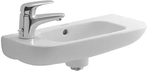 Duravit D-Code - roku mazgāšanas izlietne 50x22 cm, ar 1 jaucējkrāna caurumu kreisajā pusē, balta 07065000092