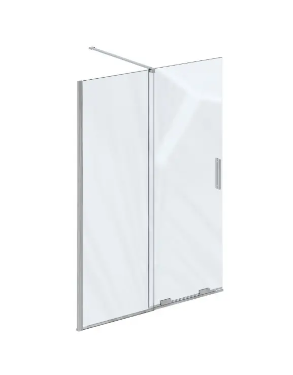 Ravak Roll - dušas starpsiena Walk-In 140x195 cm, hroms/caurspīdīgs stikls X9WVM0C00Z1