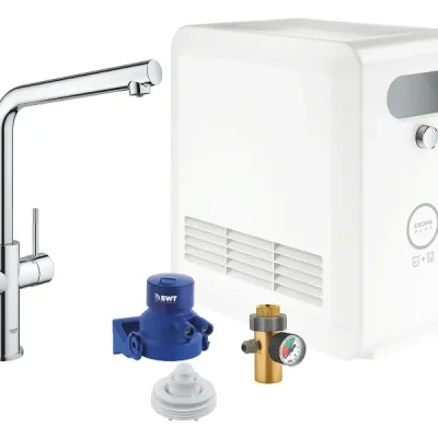 Grohe Blue Professional - virtuves izlietnes maisītājs ar dzesēšanas iekārtu un ūdens filtru, hromēts 31347003