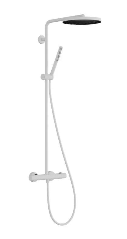 Hansgrohe Pulsify S Puro - dušas komplekts ar termostatu, diametrs 26 cm, 1 strūkla, matēti balts 24222700