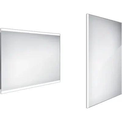 Nimco spogulis - LED vannas istabas spogulis 100x70 cm, kvadrātveida, alumīnijs ZP 12004