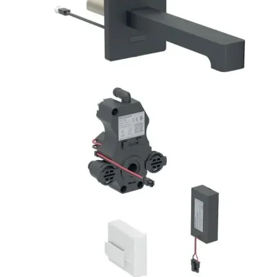 Geberit Brenta - elektronisks zemapmetuma izlietnes vārsts, darbība ar baterijām, easy to clean, matēti melns 116.293.14.1