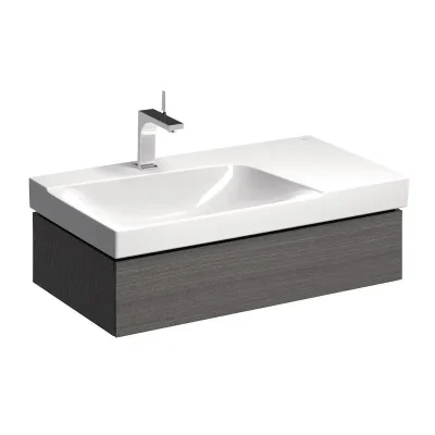 Geberit Xeno 2 - izlietnes skapītis 90 cm ar virsmu, izvelkama atvilktne ar LED apgaismojumu, pelēks 500.513.43.1