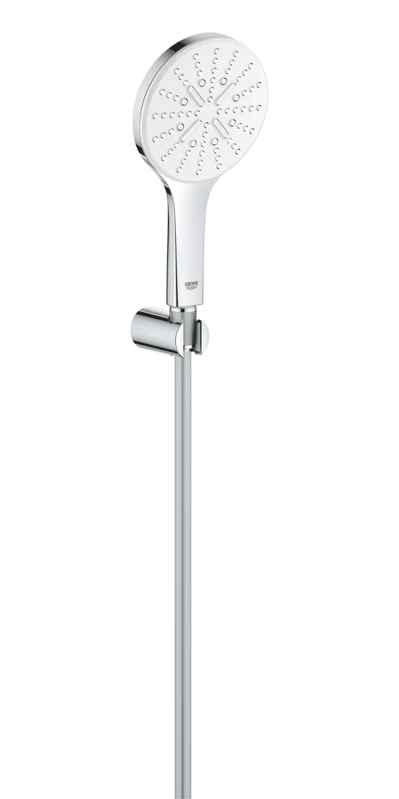Grohe Rainshower SmartActive - sienas turētāja komplekts 130 9,5 l/min, 3 strūklu veidi, turētājs un šļūtene, Moon White 26581LS0