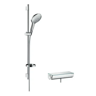 Hansgrohe Raindance Select S - dušas komplekts ar termostata maisītāju 15 cm, 3 strūklas, hromēts 27037000