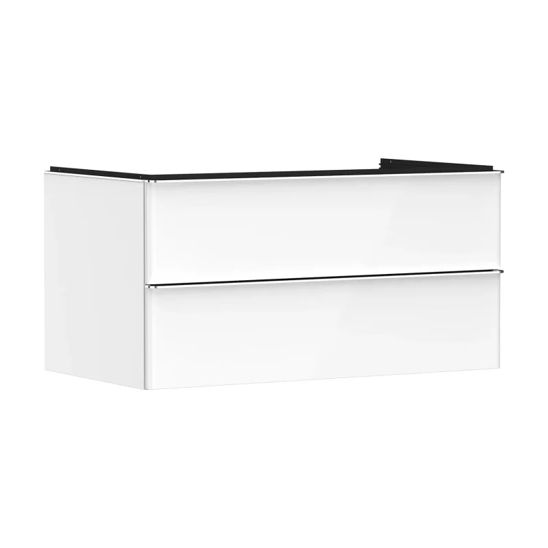 Hansgrohe Xelu Q - izlietnes apakškabinets, 50x98x55 cm, 2 atvilktnes, balts spīdīgs/hroms 54078000