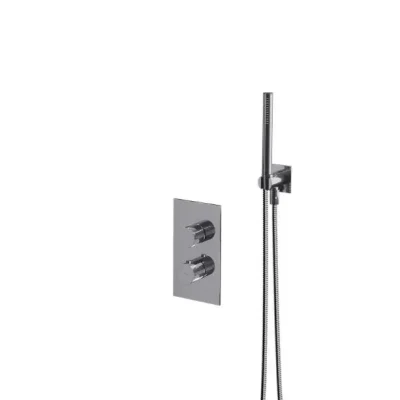 OMNIRES Contour - dušas komplekts ar zemapmetuma termostatu, ar iebūvējamo daļu, diametrs 25 cm, hroms SYSCT11CR