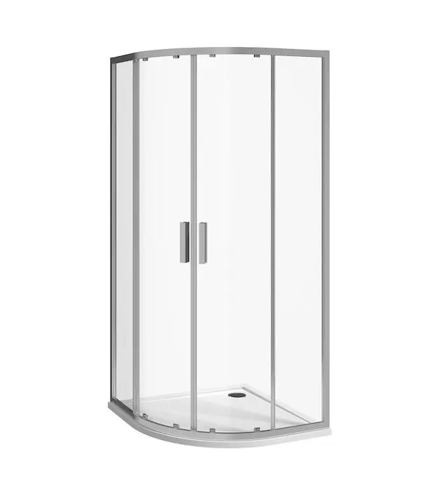 Jika Nion - ceturtdaļapļa dušas kabīne 100x100 cm, rādiuss 56 cm, Jika Perla Glass, sudrabs/caurspīdīgs stikls H2532N30026681