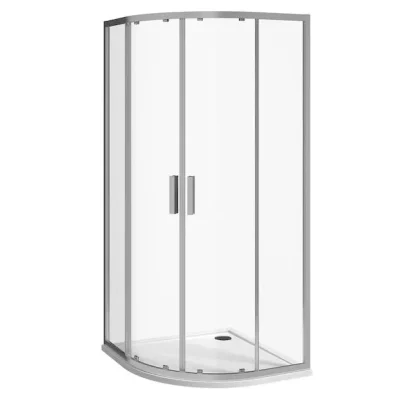 Jika Nion - ceturtdaļapļa dušas kabīne 90x90 cm, rādiuss 55 cm, Jika Perla Glass, sudraba/stikls arctic H2532N20026661