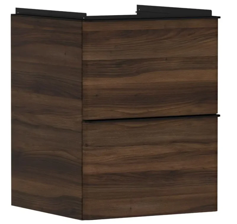 Hansgrohe Xelu Q - izlietnes apakšskapītis, 63x48x50 cm, 2 atvilktnes, tumšs valrieksts/matēti melns 54022670