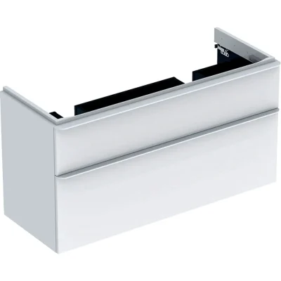 Geberit Smyle Square - izlietnes skapītis, 118x47x62 cm, 2 izvelkamās atvilktnes, balts spīdīgs/balts matēts 500.356.00.1