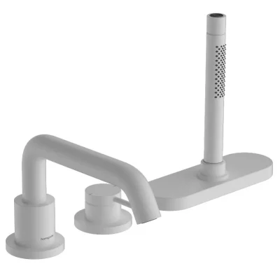 Hansgrohe Tecturis S - vannas maisītājs vannas malai, 3 caurumu montāža, sBox, balts matēts 73447700