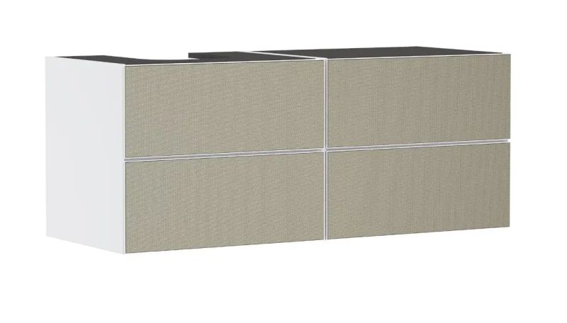 Hansgrohe Xevolos E - izlietnes apakšskapis 137x56x55 cm, 4 atvilktnes, matēti balts/bronza 54236390
