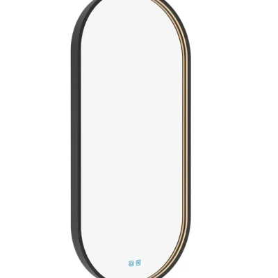 Nimco spogulis - spogulis ar LED apgaismojumu, 50x100 cm, pieskāriena sensors, melns ZPC 32004LVX-90