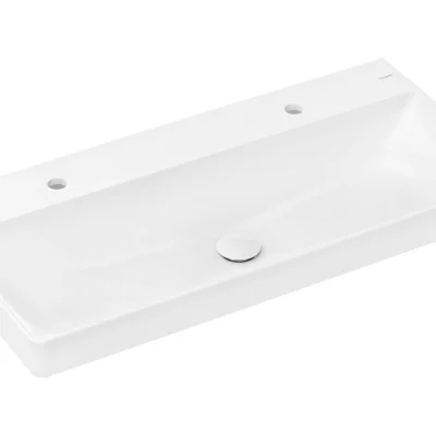 Hansgrohe Xelu Q - izlietne 100x48 cm, bez pārplūdes, 2 caurumiem jaucējkrānam, SmartClean, balta 61040450
