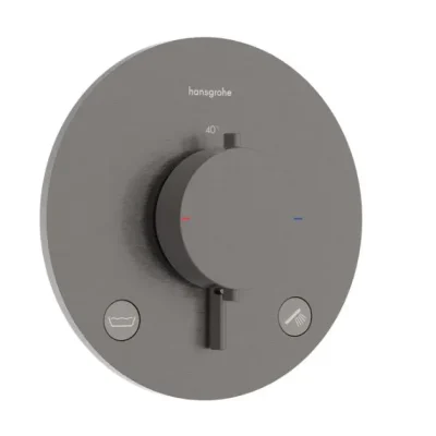Hansgrohe Ecostat Comfort S - zemapmetuma termostata maisītājs 2 patērētājiem, hroms melns birstēts 33718340