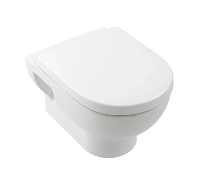 Villeroy & Boch O.novo - pie sienas stiprināms WC ar SoftClosing sēdekli, TwistFlush, DirectFlush, Alpu balts 5C39CL01