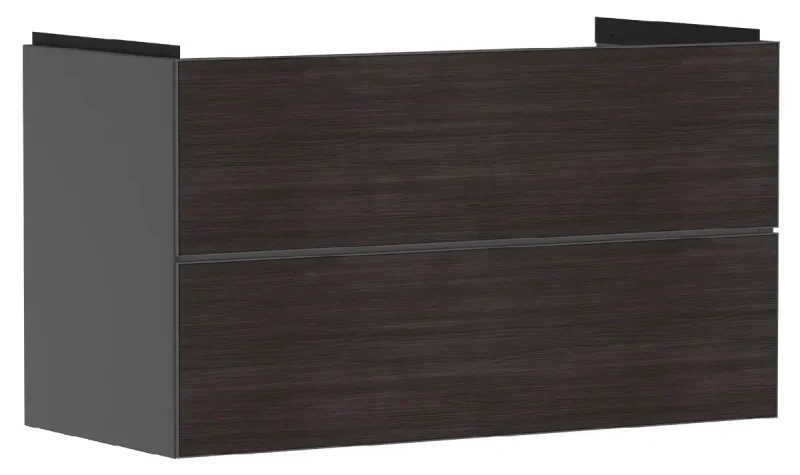 Hansgrohe Xevolos E - izlietnes apakškabinets 98x58x48 cm, 2 atvilktnes, matēti pelēks/tumšs ozols 54183730