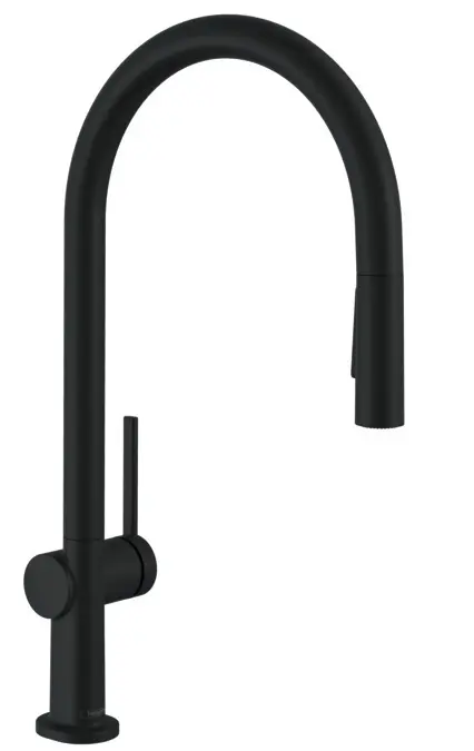 Hansgrohe M54 - virtuves izlietnes maisītājs Talis ar izvelkamu dušu, sBox, matēti melns 72801670