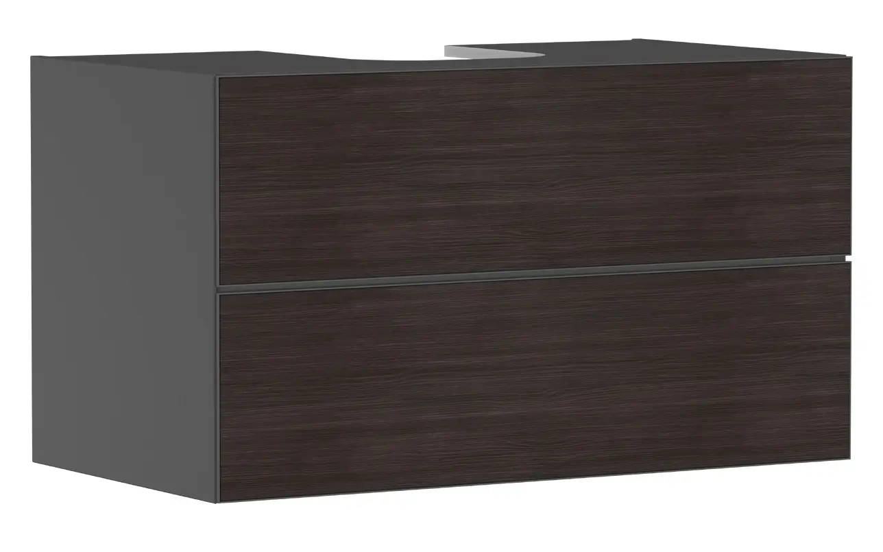 Hansgrohe Xevolos E - izlietnes apakškabinets 98x56x55 cm, 2 atvilktnes, matēti pelēks/tumšs ozols 54192730