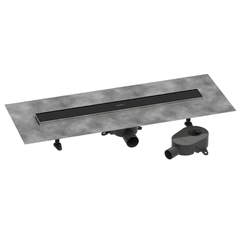Hansgrohe RainDrain Go - dušas noteka 70 cm ar abpusēju resti, flīžu ielikšanai, matēti melna 56272670