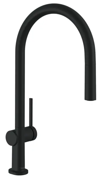 Hansgrohe M54 - virtuves izlietnes maisītājs Talis ar izvelkamu dušu, sBox, matēti melns 72803670