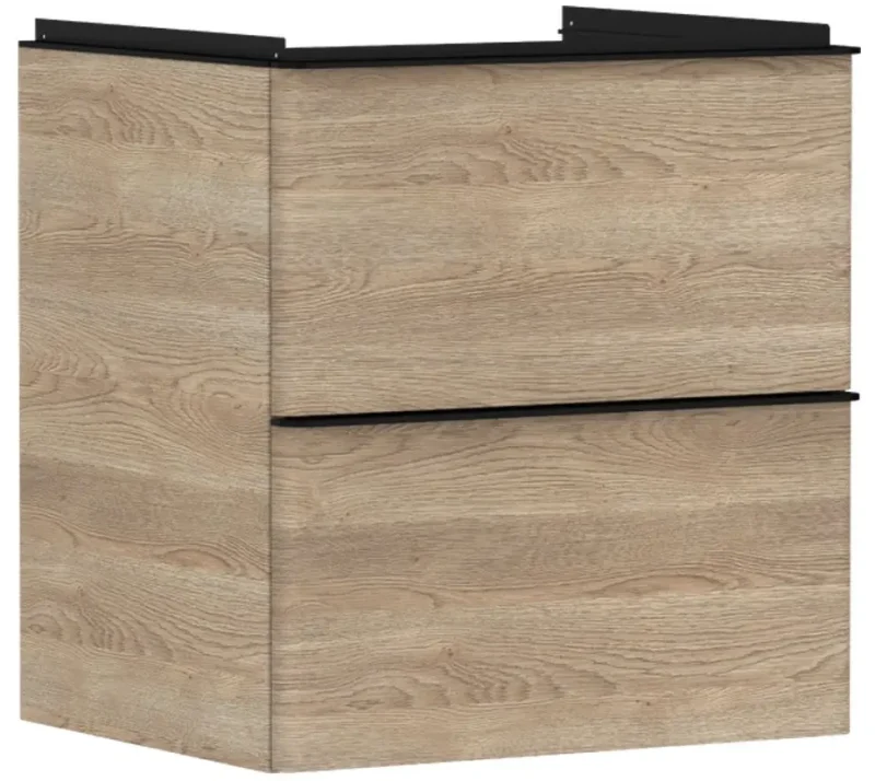Hansgrohe Xelu Q - izlietnes skapītis, 63x58x50 cm, 2 atvilktnes, dabīgs ozols/matēti melns 54025670