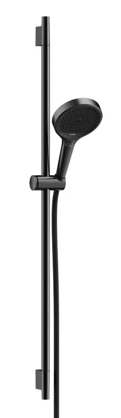 Hansgrohe Rainfinity - dušas komplekts: rokas duša, stienis un šļūtene, 3 strūklas veidi, EcoSmart, hroms melns birstēts 28744340