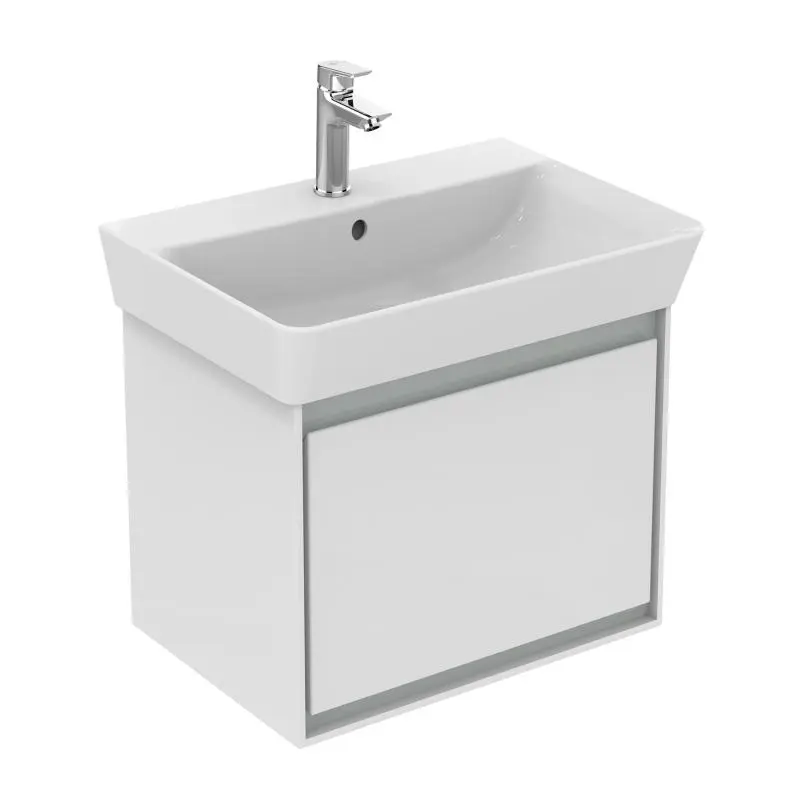 Ideal Standard Connect Air - izlietnes skapītis Cube 55 cm, 48x41x40 cm, balts spīdīgs/gaiši pelēks matēts E0844KN