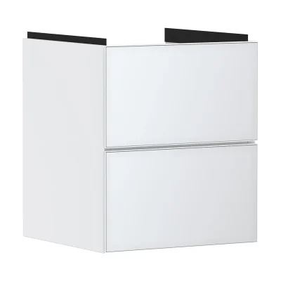 Hansgrohe Xevolos E - izlietnes skapītis 58x48x48 cm, 2 atvilktnes, matēti balts/metāliski balts 54172320