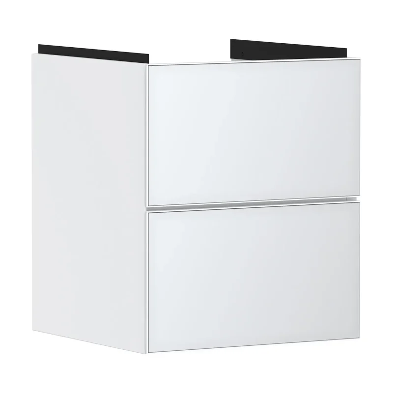 Hansgrohe Xevolos E - izlietnes skapītis 58x48x48 cm, 2 atvilktnes, matēti balts/metāliski balts 54172320