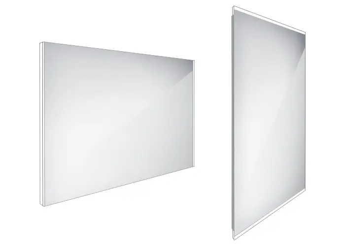 Nimco spogulis - spogulis ar LED apgaismojumu, 100x70 cm, alumīnijs ZP 9004