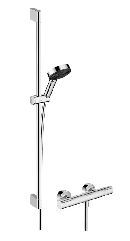 Hansgrohe Pulsify Select S - dušas komplekts ar termostatu, 3 strūklu veidi, EcoSmart, hroms 24271000
