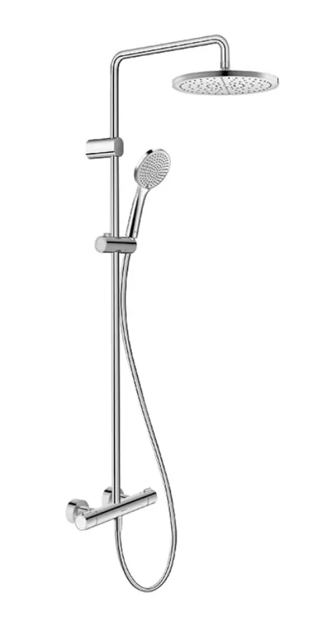 Duravit dušas - dušas komplekts ar termostatu, diametrs 25 cm, 3 strūklas veidi, hroms TH4282008010