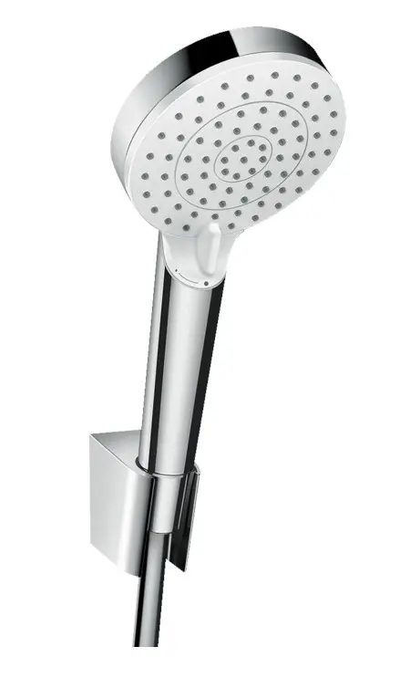 Hansgrohe Crometta - dušas komplekts Vario 9 l/min ar Porter turētāju, 2 strūklas veidi, balts/hroms 26694400